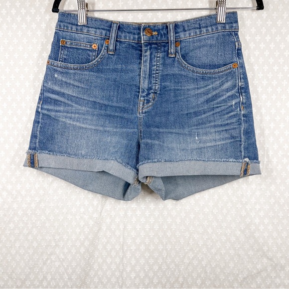 Madewell Dark Wash High Rise Denim Shorts - Picture 2 of 6